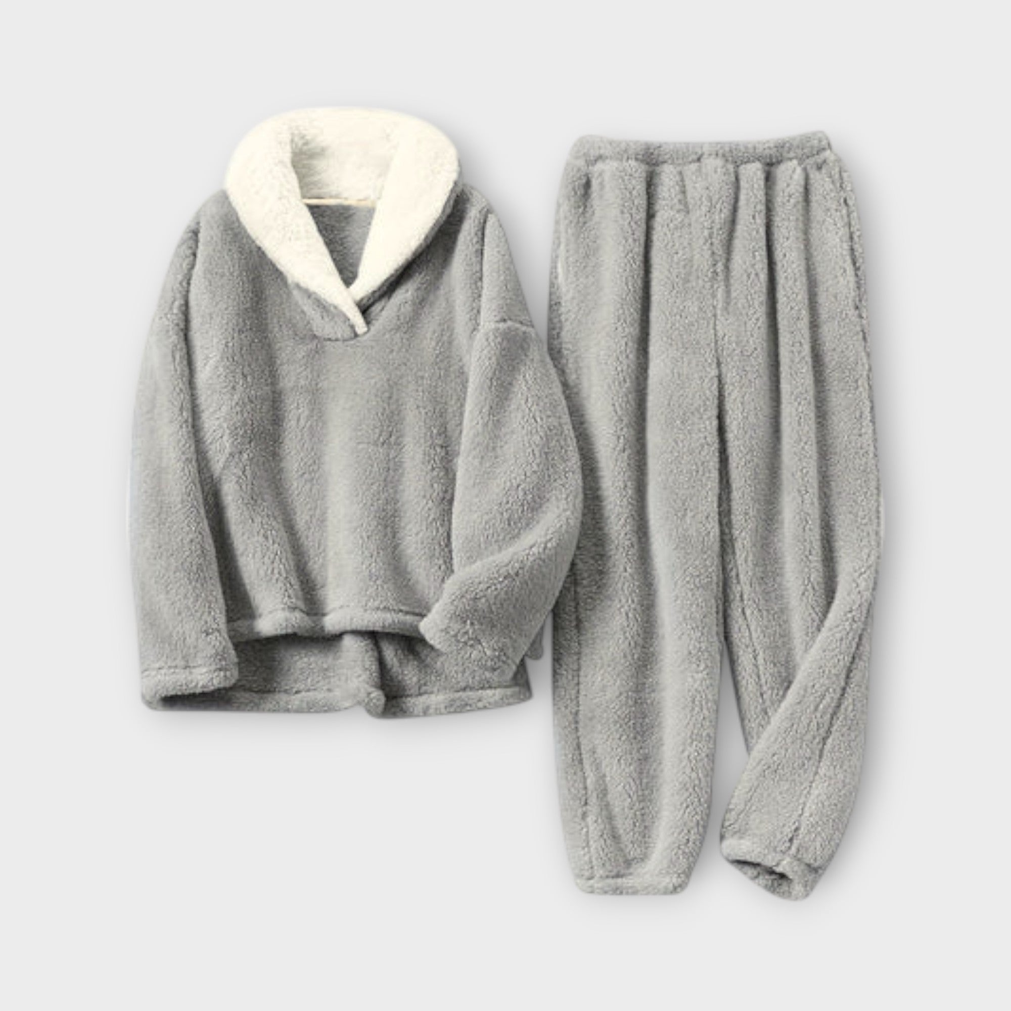 Sara - Grått kosete flanellsett