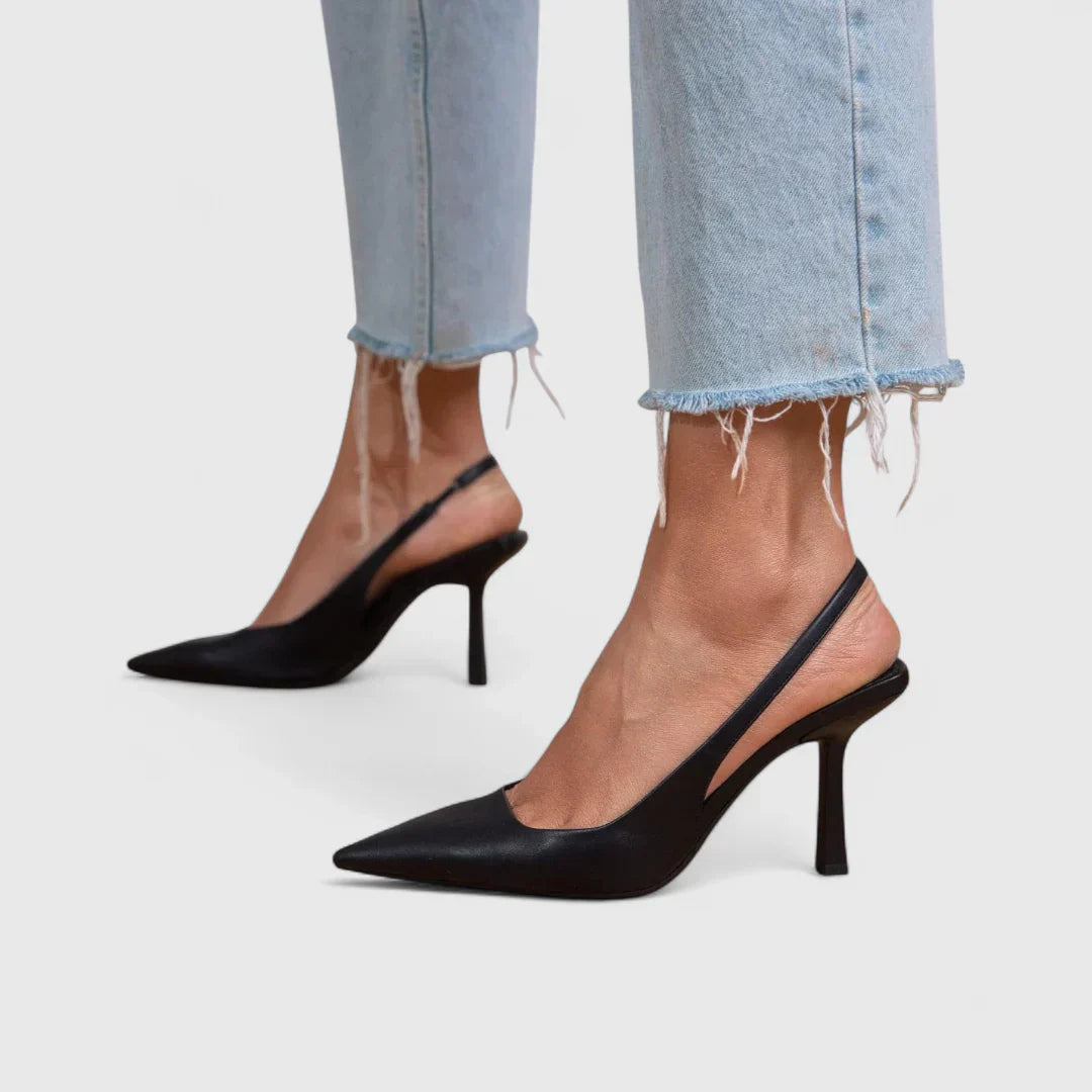 Vigdis - Elegante pumps med hælrem