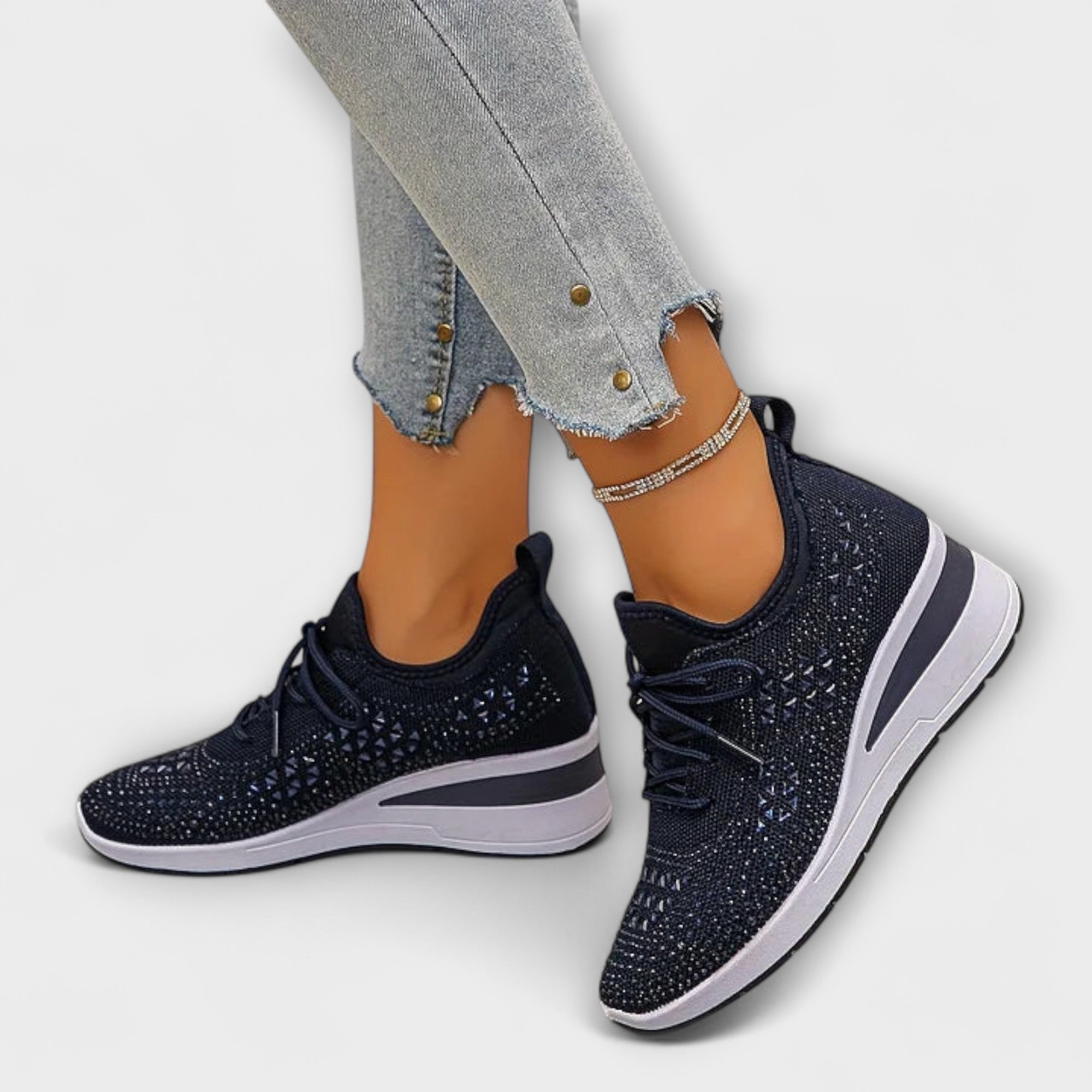 Solveig - Glitrende sneakers med strass