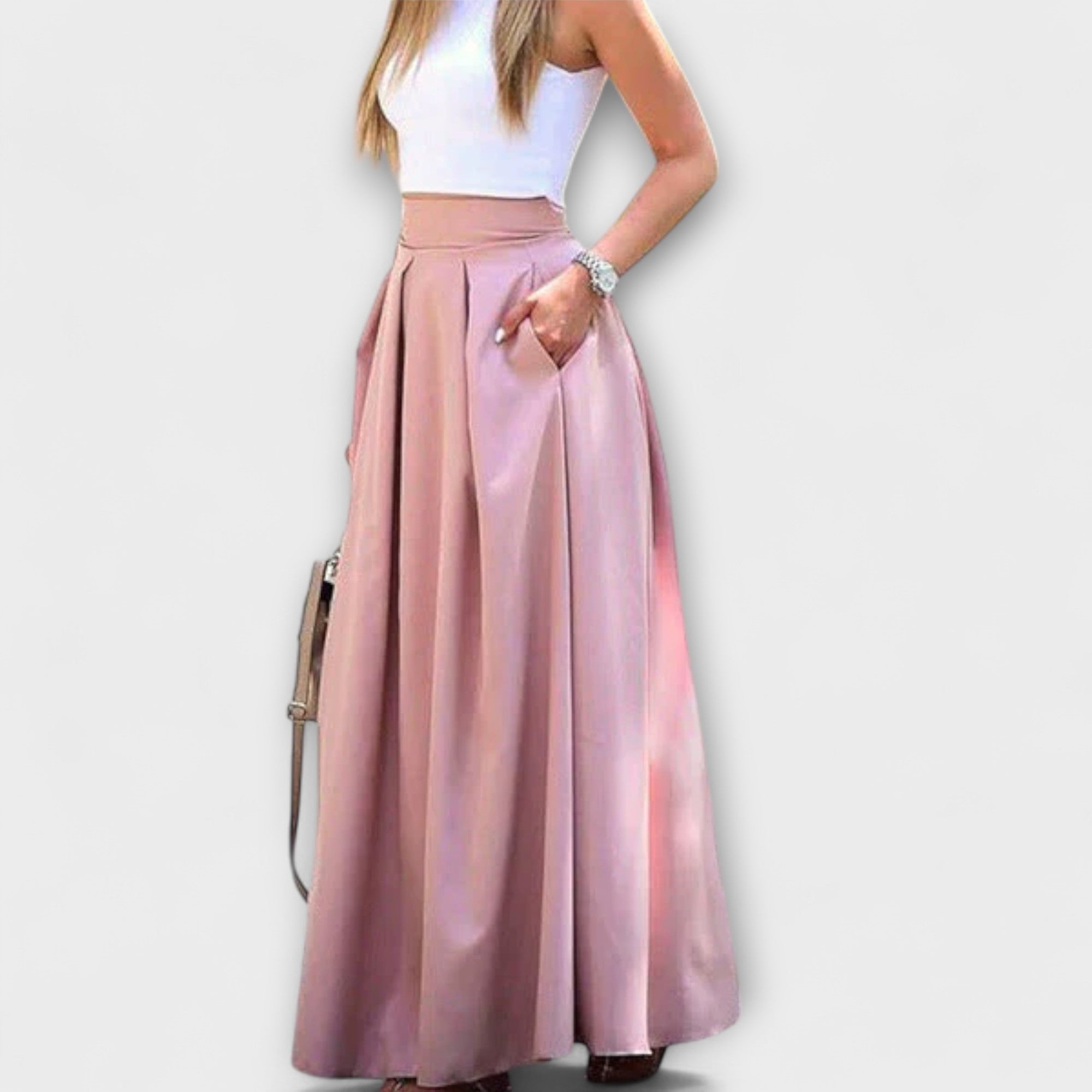 Vilde - Elegant Rødt langt skjørt