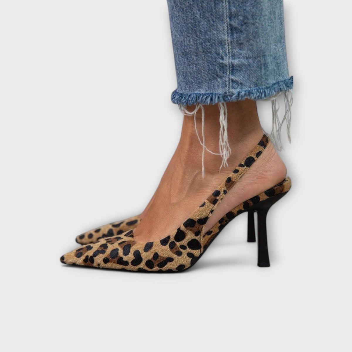 Selma - Leopard-hælrem-pumps