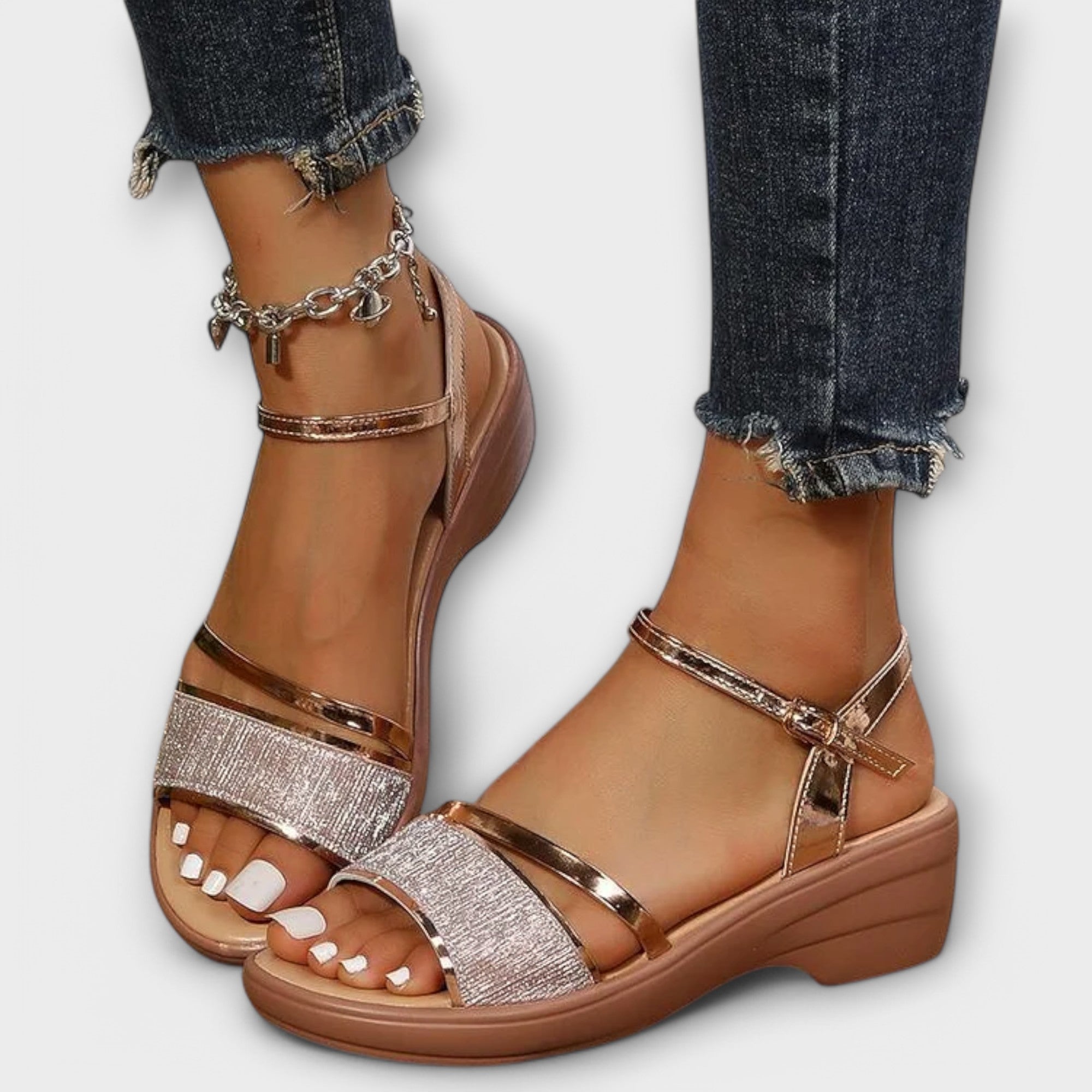 Else - Sandaler med strass-remmer