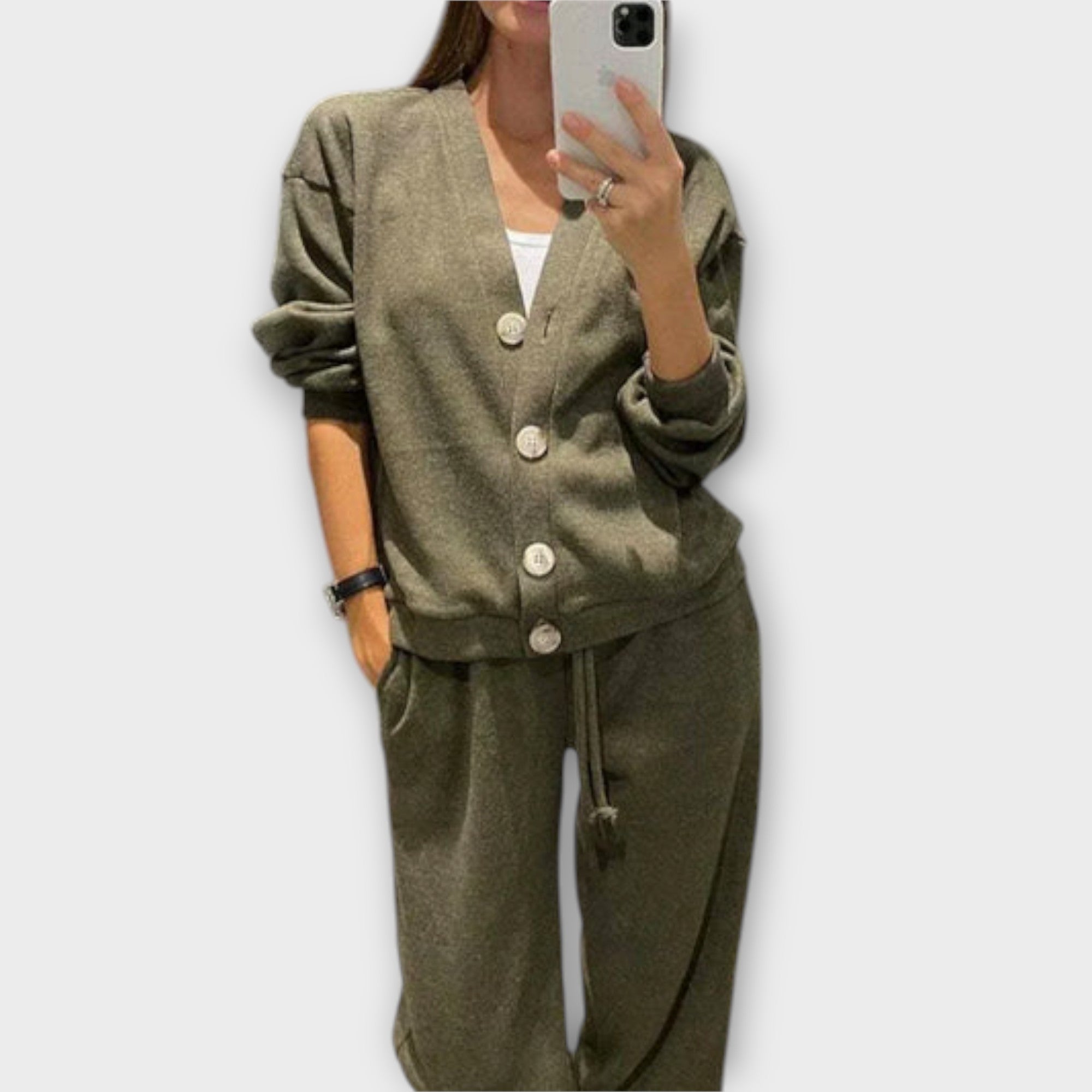 Agnes - Svart sett med cardigan og bukser