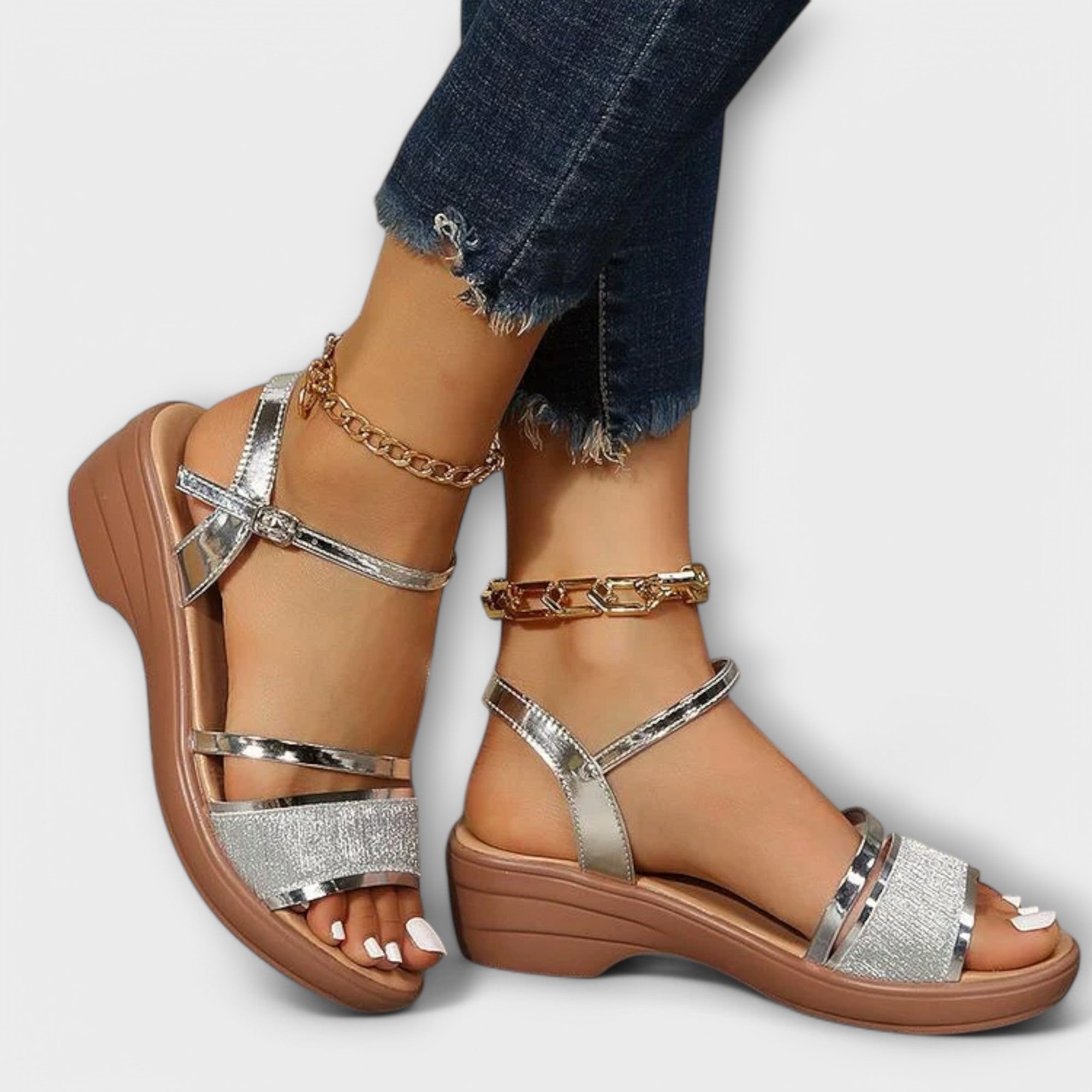Else - Sandaler med strass-remmer