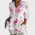 Anne - Hvit bluse med sommerblomster