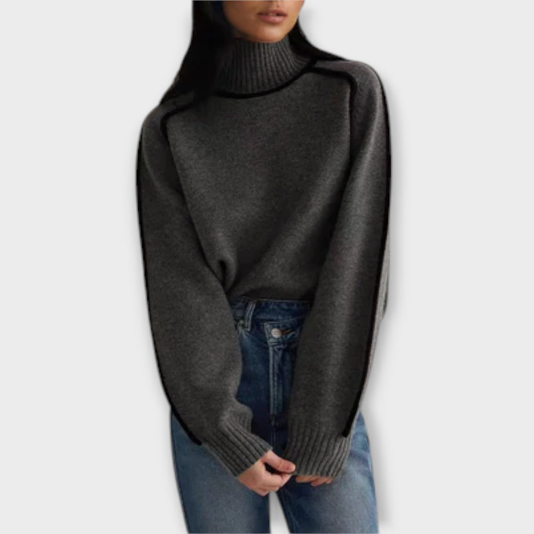 Johanne - Brun myk turtleneck-genser
