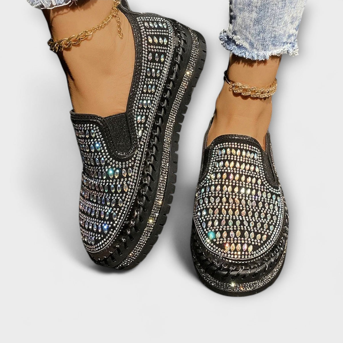 Sigrid - Espadrillo-loafer med strass