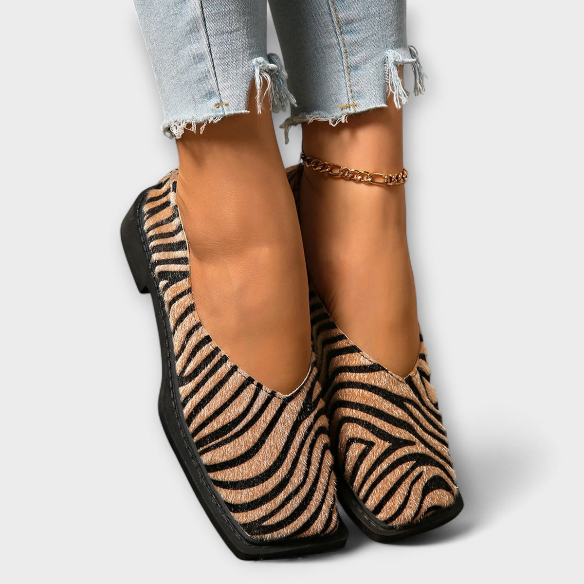 Sofie - Fritidssko med zebra-mønster