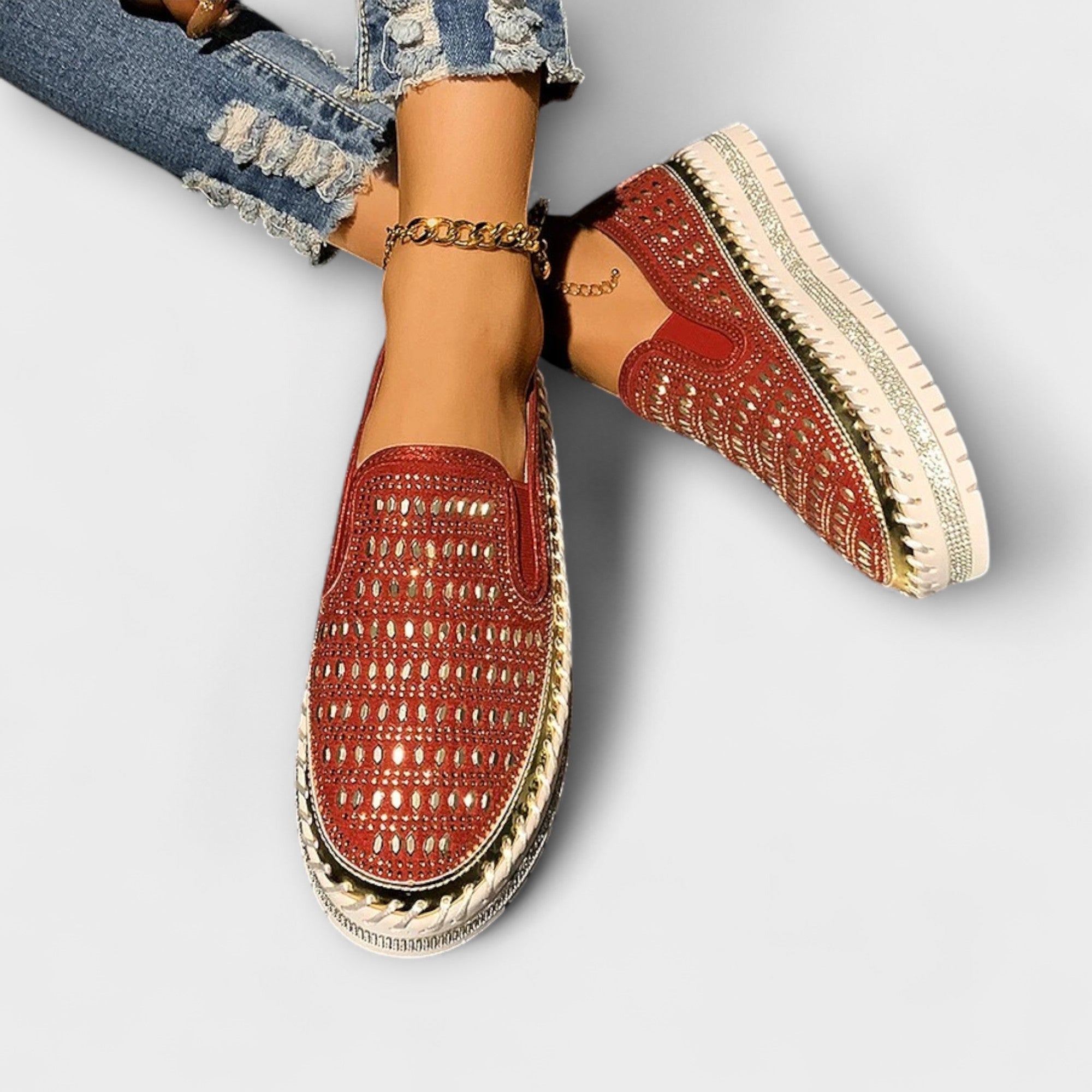 Sigrid - Espadrillo-loafer med strass