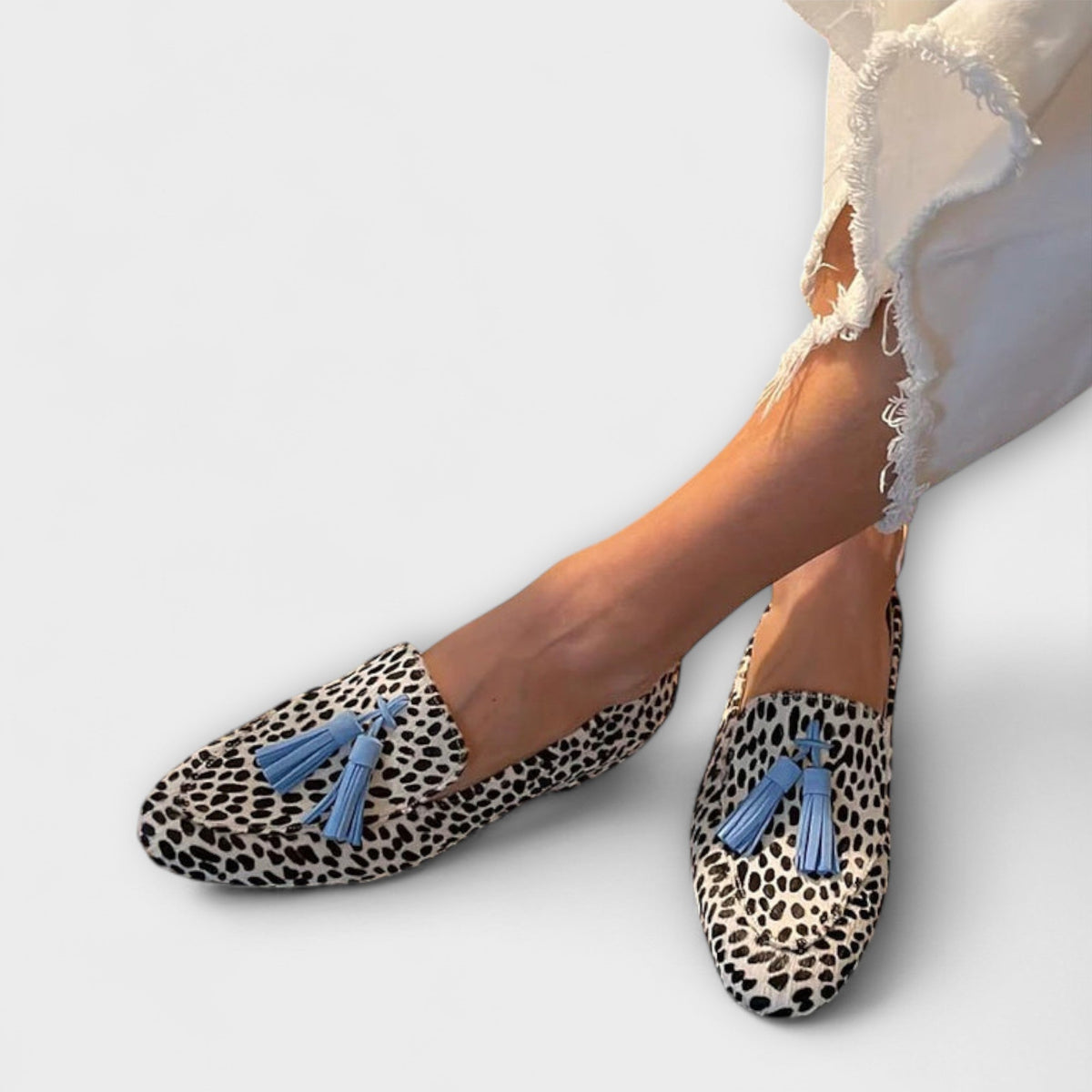 Unni - Leopard-sandaler med spiss