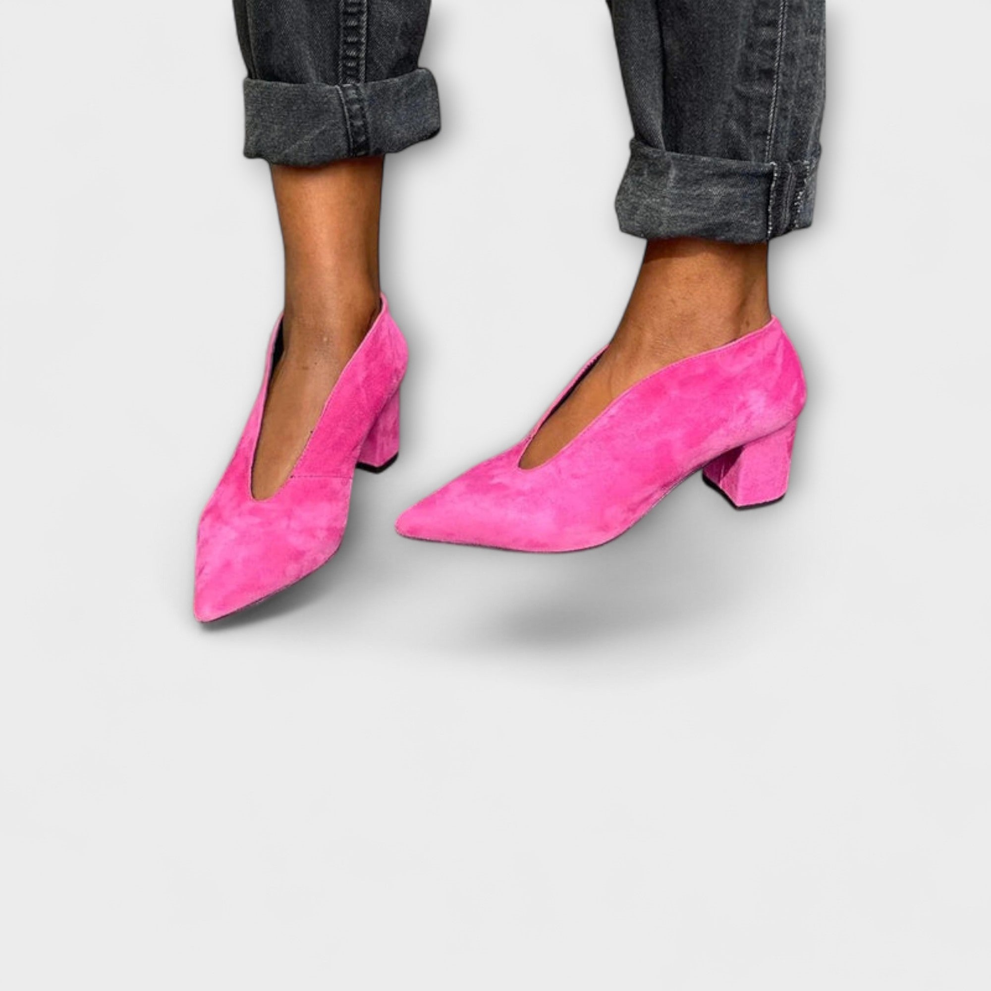 Andrea - Rosa spisse pumps