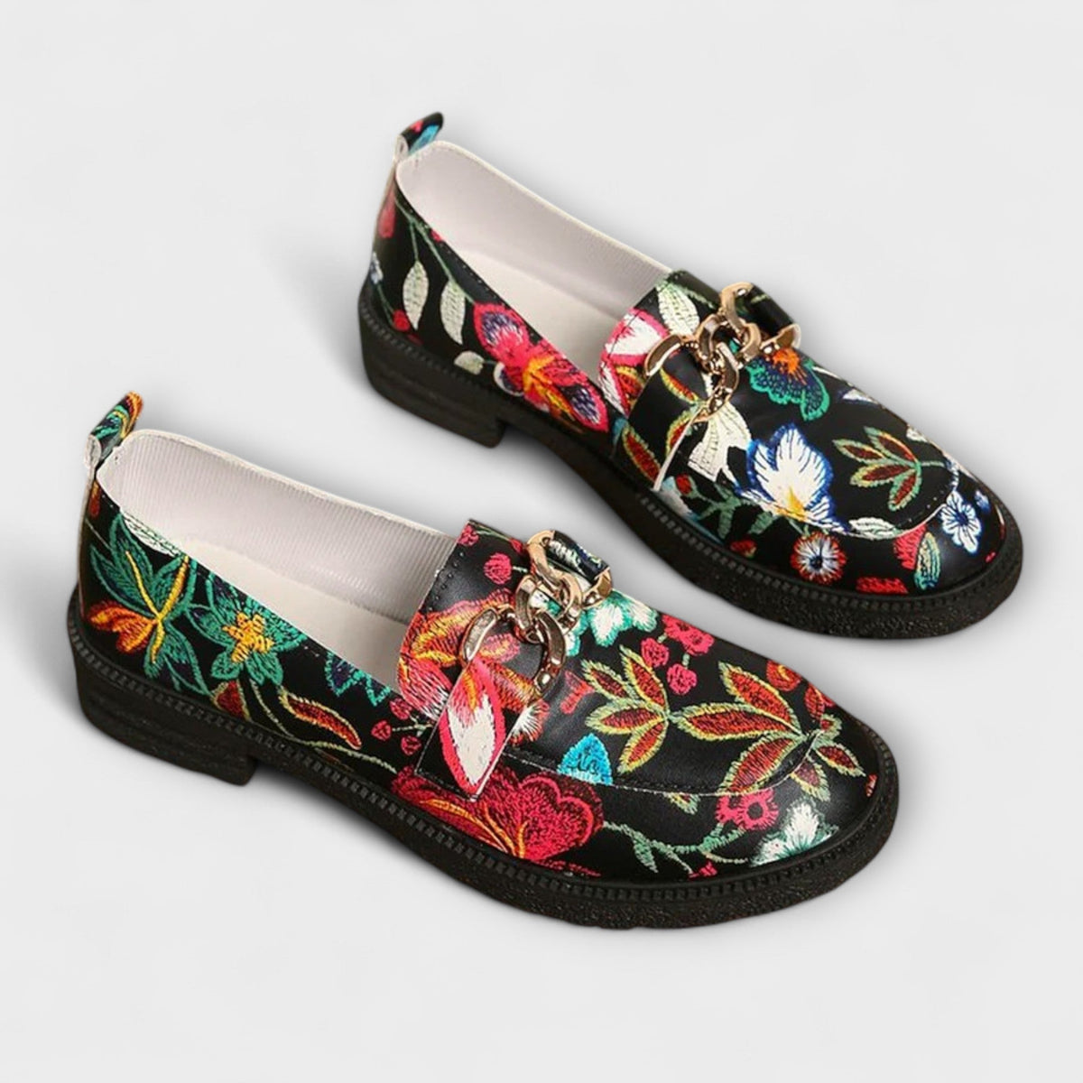Maren - Loafers med blomstermønster