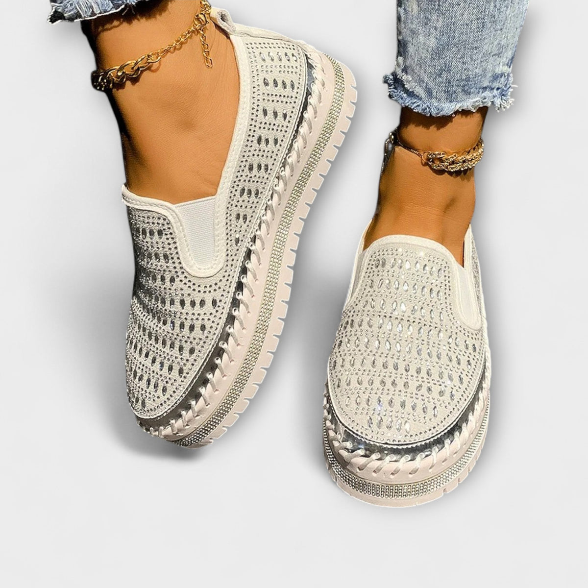 Sigrid - Espadrillo-loafer med strass