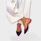 Emma - Zebra-hælrem-pumps i rosa