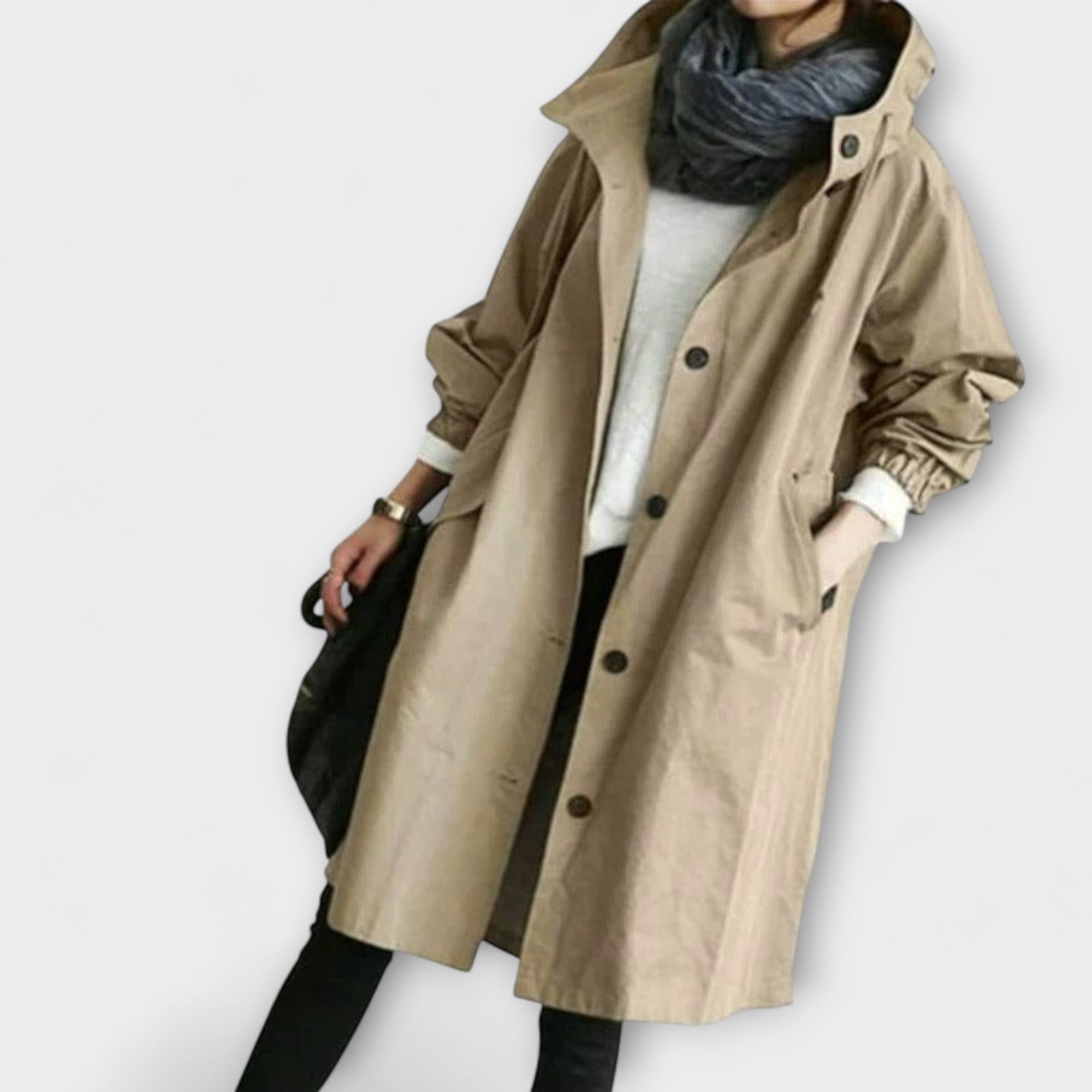 Astrid - Grå elegant trenchcoat