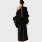 Dagmar - Blått kimono-kjole i lin