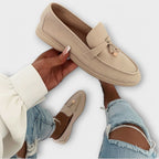 Cathrine - Beige Loafers med spenne