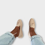 Cathrine - Beige Loafers med spenne