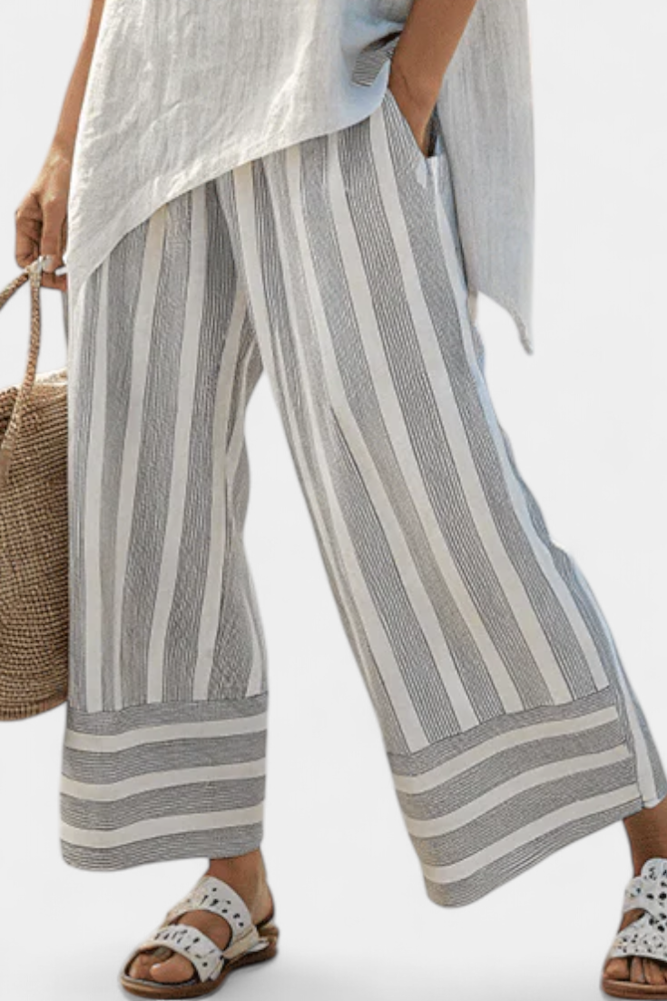Kari - Asymmetrisk blusesett med striper