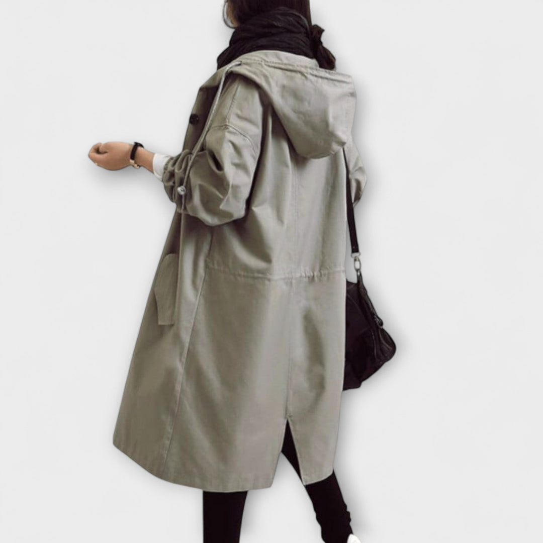 Astrid - Grå elegant trenchcoat