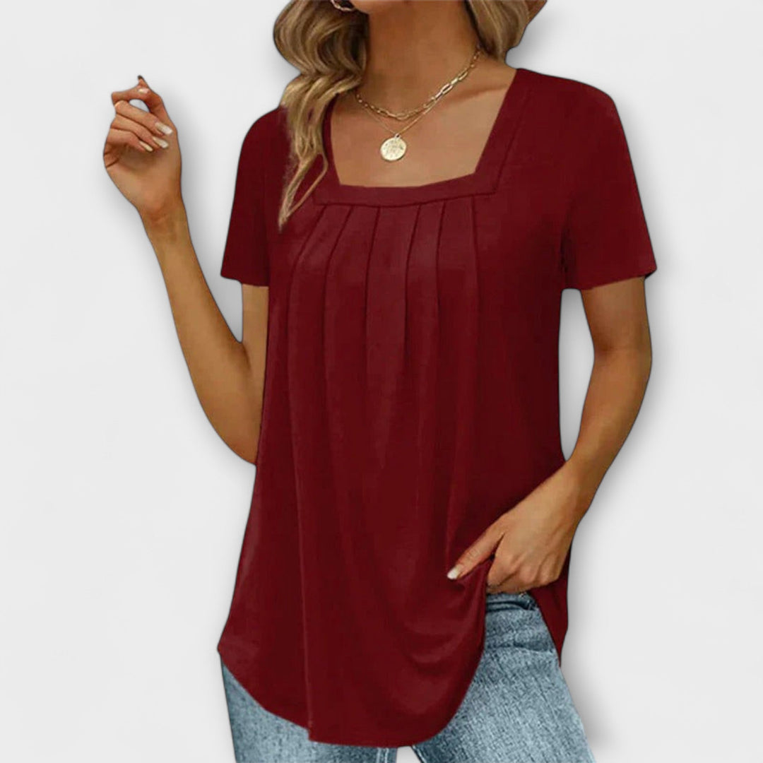 Ellen – White blouse with square neckline