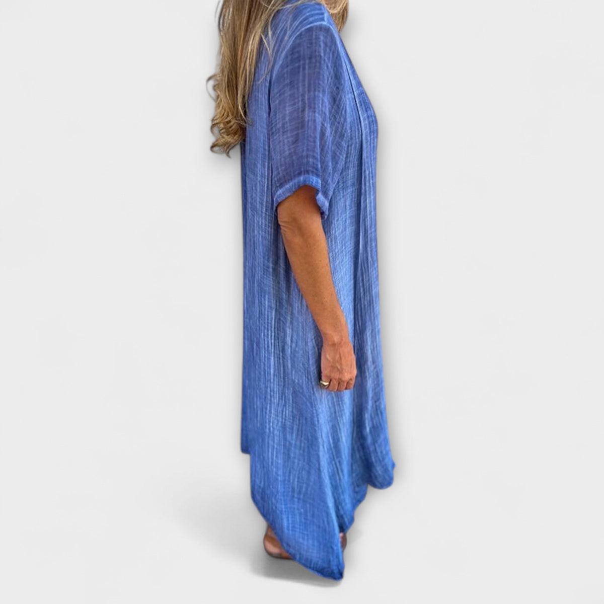 Gudrun - Blå luftig Malaga-kjole