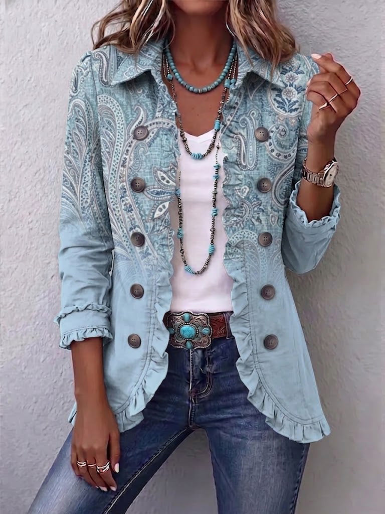 Isabella | Vintage Paisley Print Volangjakke
