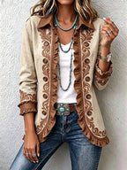 Scarlett | Vintage Bohemsk Blomstrete Volangjakke