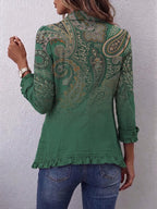 Aria | Bohemsk Paisley Print Ruffled Jakke