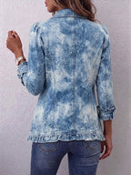 Sofia | Boho-stil Gradient Vintage Botanisk Trykk Volangdetalj Jakke