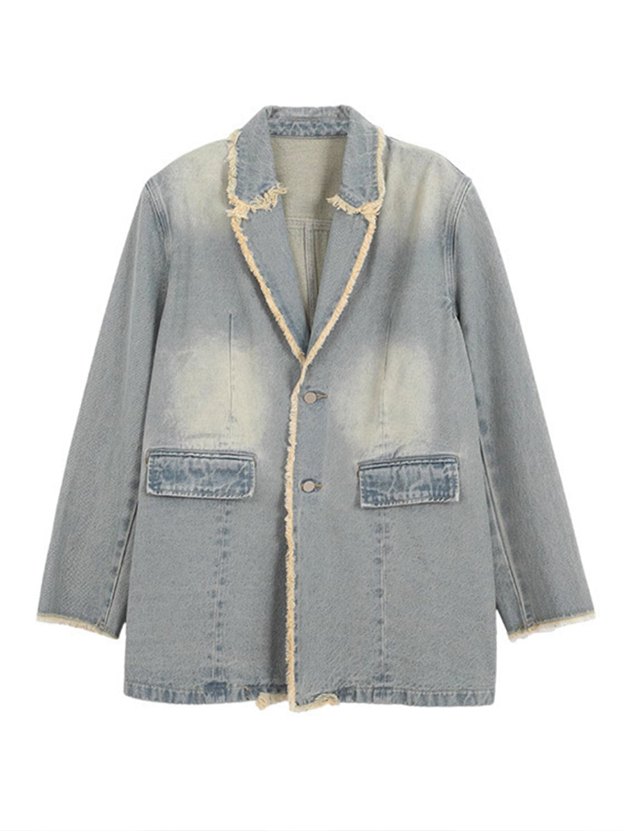 Hannah | Vintage-inspirert Oversized Blazer med Råkanter