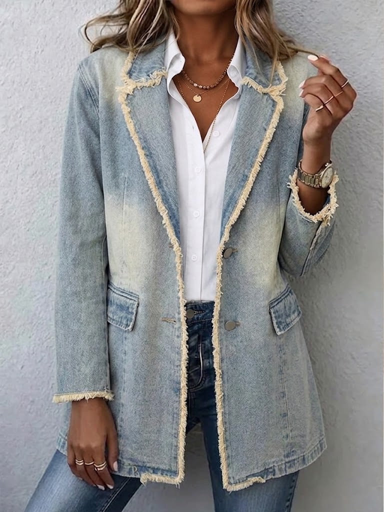 Hannah | Vintage-inspirert Oversized Blazer med Råkanter