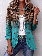 Emma | Leopard Ombre Volang Blazer Jakke