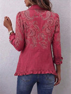 Camila | Vintage Paisley Print Ruffled Jacket