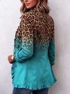 Emma | Leopard Ombre Volang Blazer Jakke