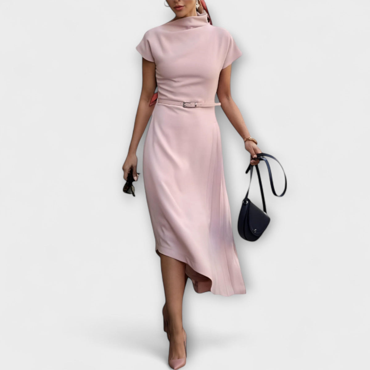 Marte - Hvit asymmetrisk urban kjole