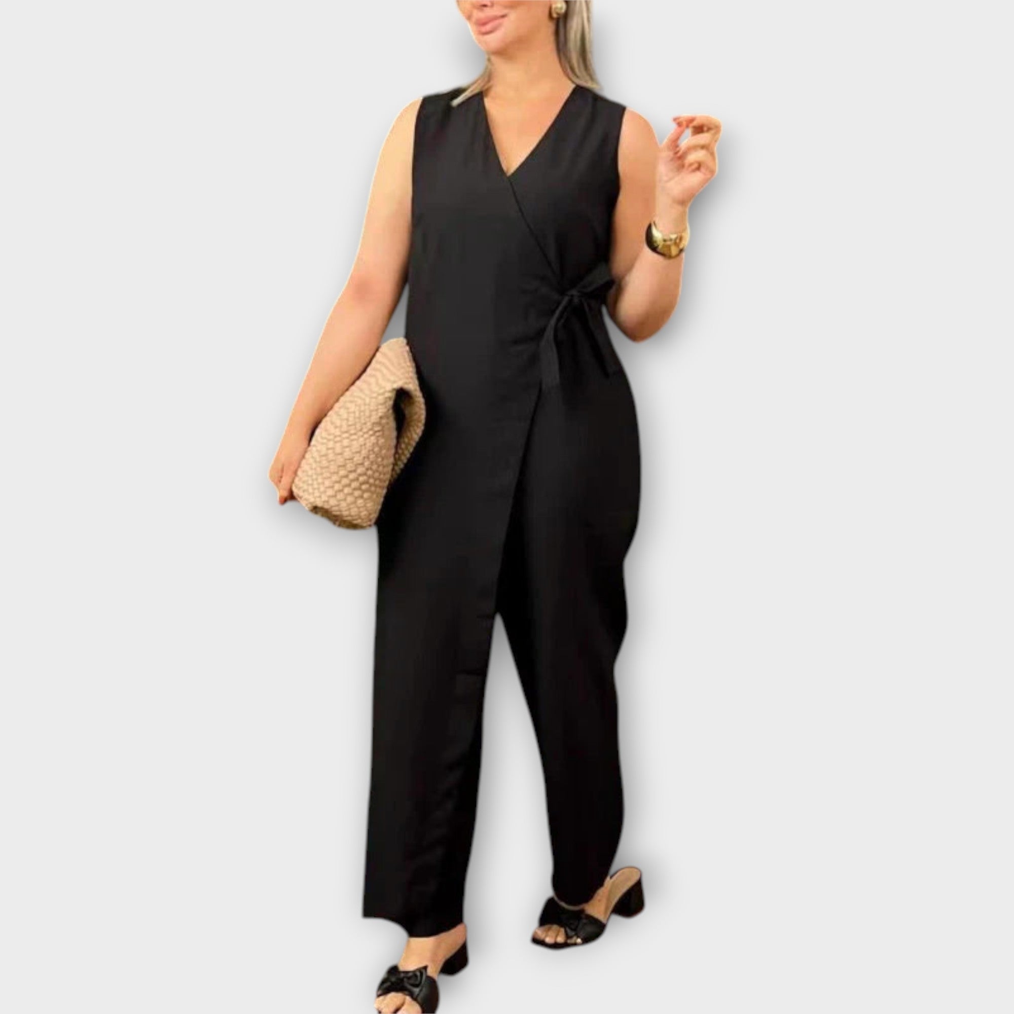 Randi - Elegant oransje buksedress med omsnitt