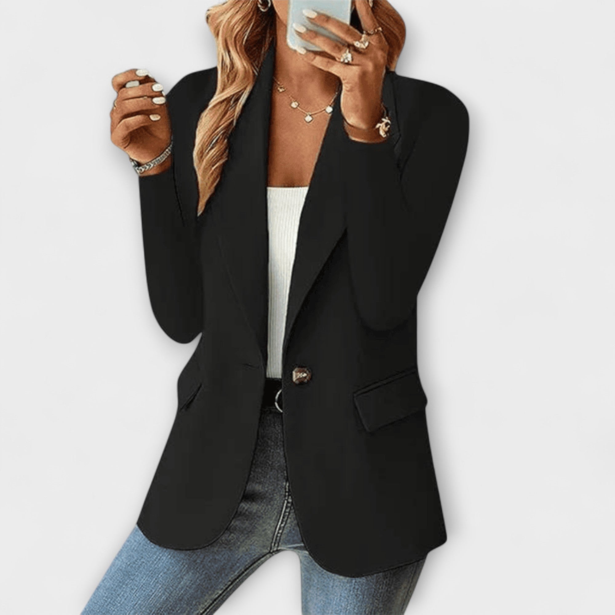 Nora - Elegant svart dameblazer