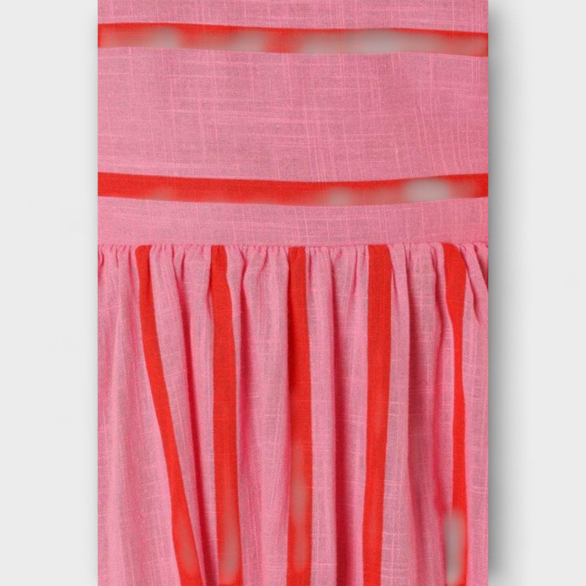 Bergit - Rosa stripete Lang kjole
